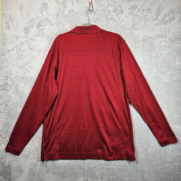 Cutter & Buck Red Long Sleeve Polo Shirt Mens XL Red CBDriTec Casual Office - Picture 2 of 11